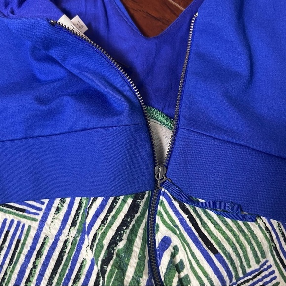 ANTHROPOLOGIE HD In Paris Ardmore A-Line Blue Green Printed Mini Dress 6 NWT - Picture 7 of 13